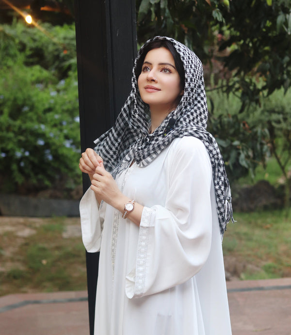 Hooram White Abaya | Elegant Modest Wear for Women | Premium Nida Fabric | Haya by Rabi